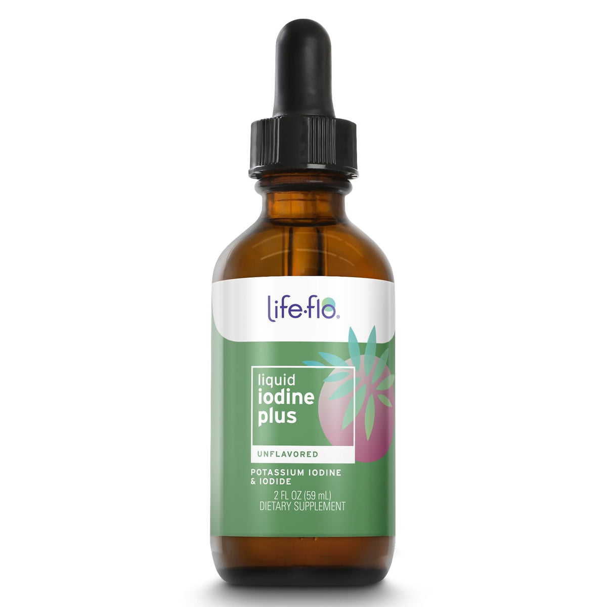 Life-FLO Iodine Plus Drops bottle with dropper for easy daily use