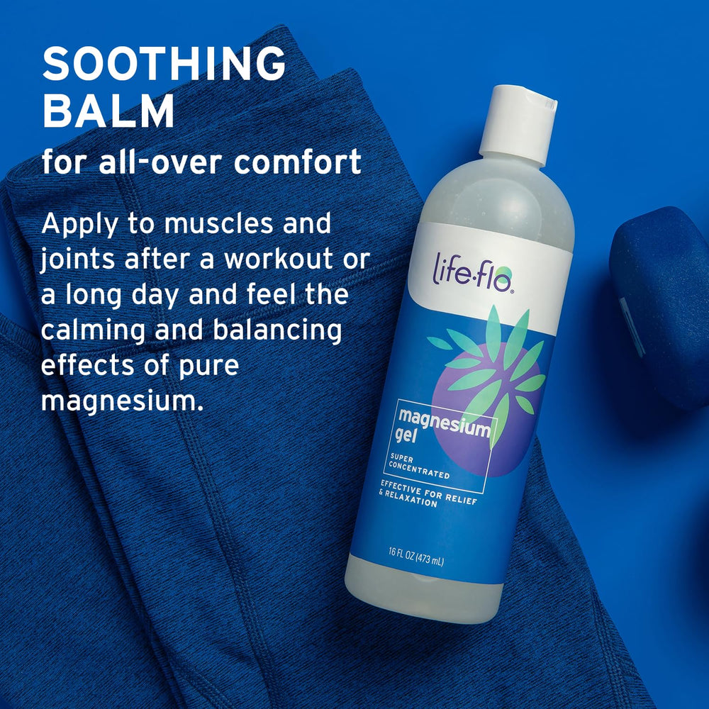 Life Flo Magnesium Gel massage session highlights soothing, targeted muscle care.