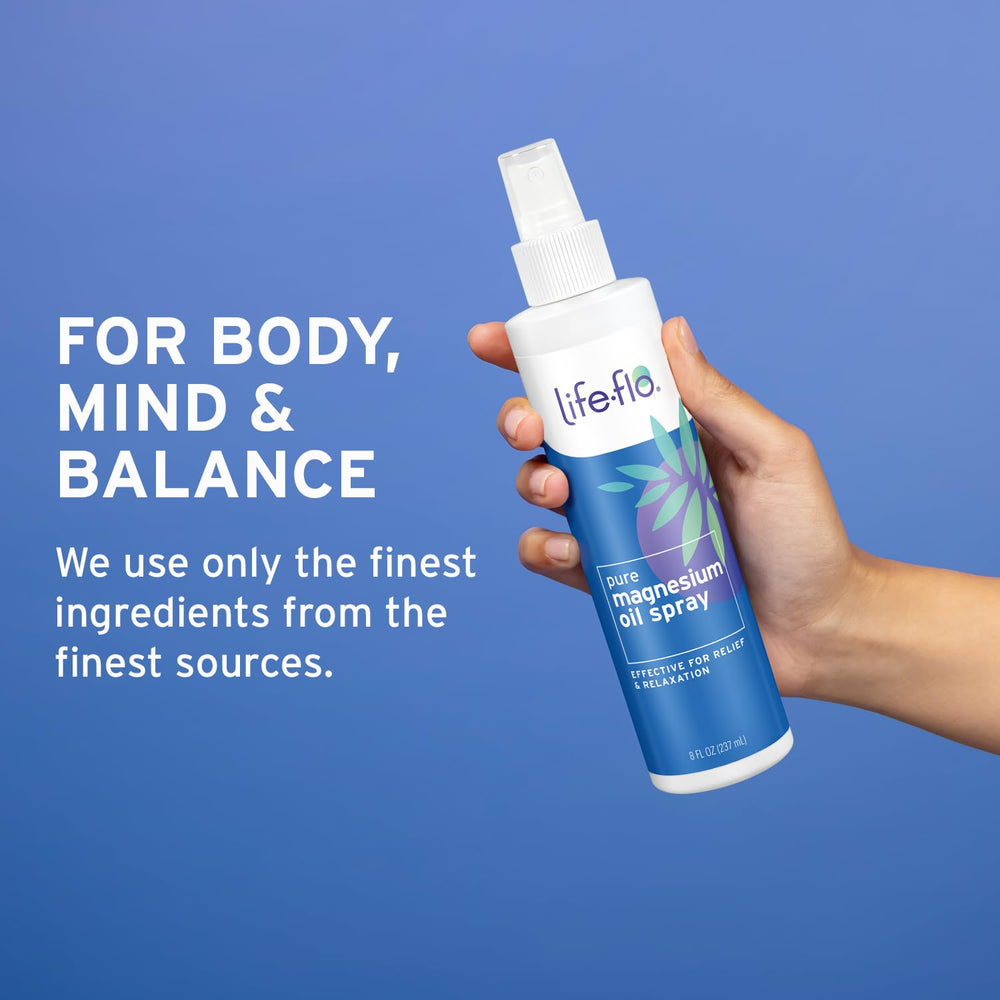 Life-Flo magnesium oil in a bath setup for a soothing soak.