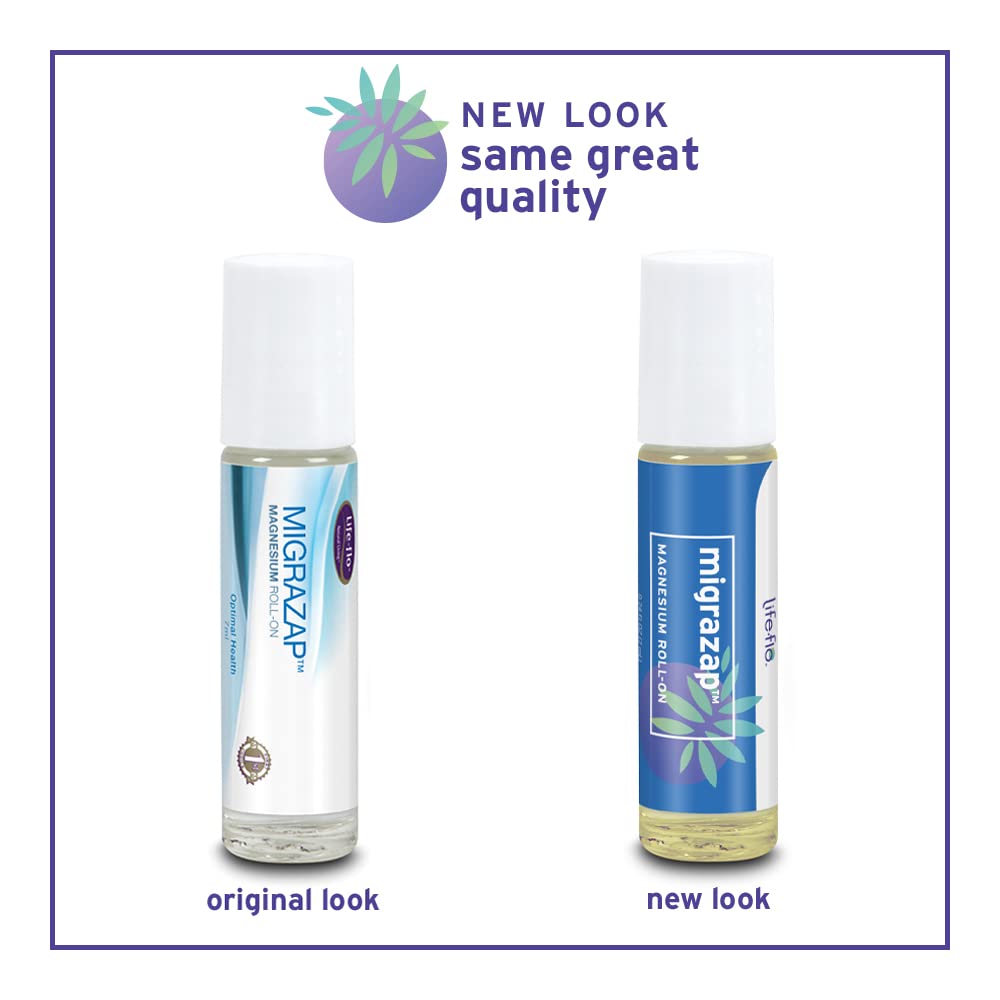 Life-flo Migrazap magnesium roll-on glide on skin for quick use