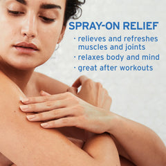 Applying Life-Flo magnesium oil to feet for non-greasy soothing absorption.