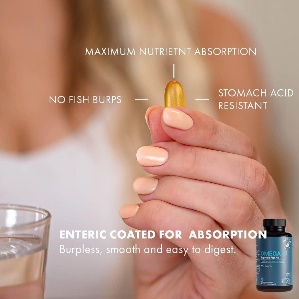 IFOS-certified Life & Food Omega-3 Supreme seal signals third-party purity.