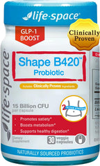 Life-Space Shape B420 bottle highlighting metabolism-support probiotic formulation