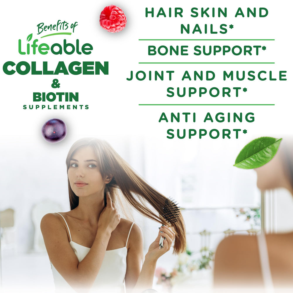 Lifeable 100 mg collagen per serving label close-up
