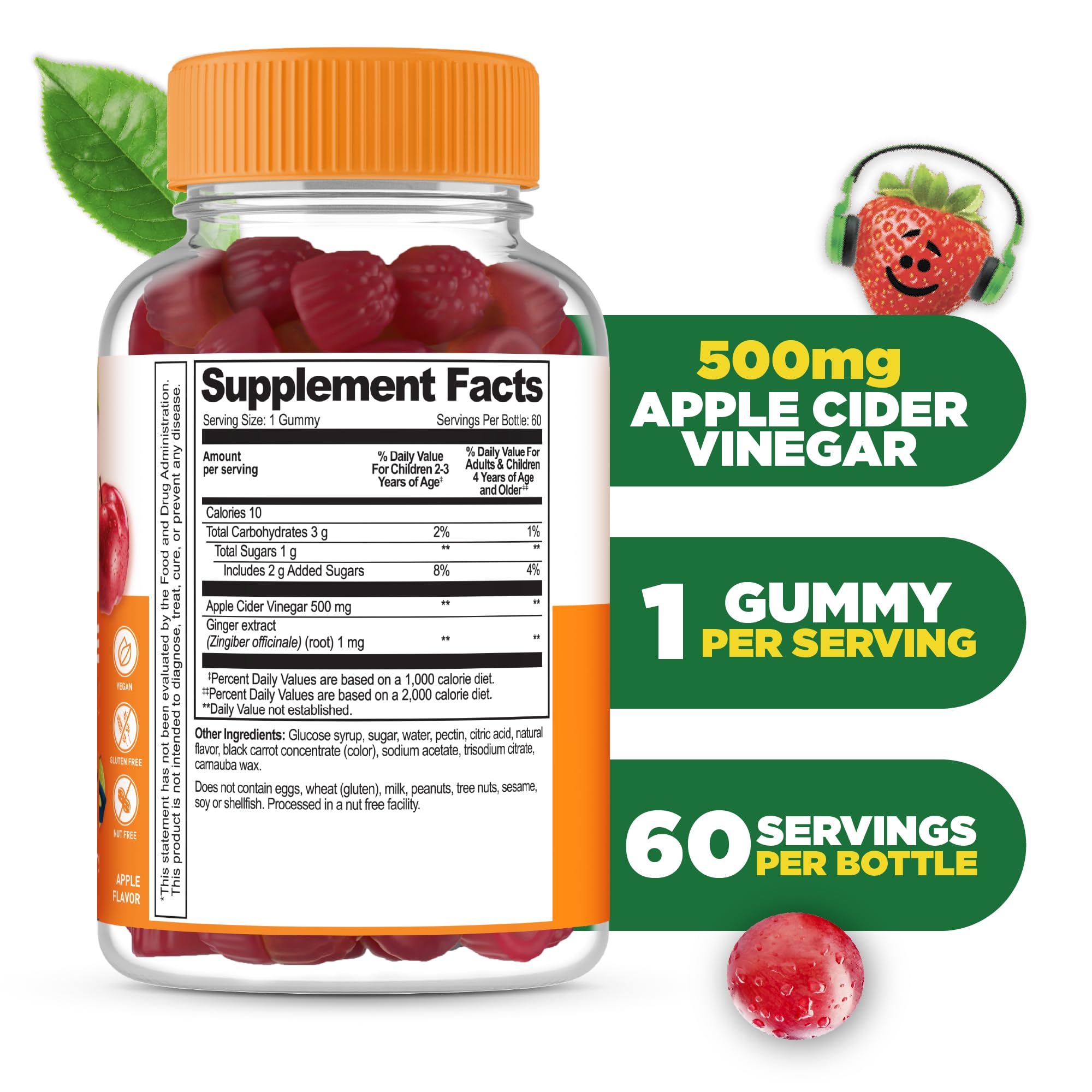 Lifeable ACV gummies for kids closeup highlighting kid-friendly flavor and digestion support.
