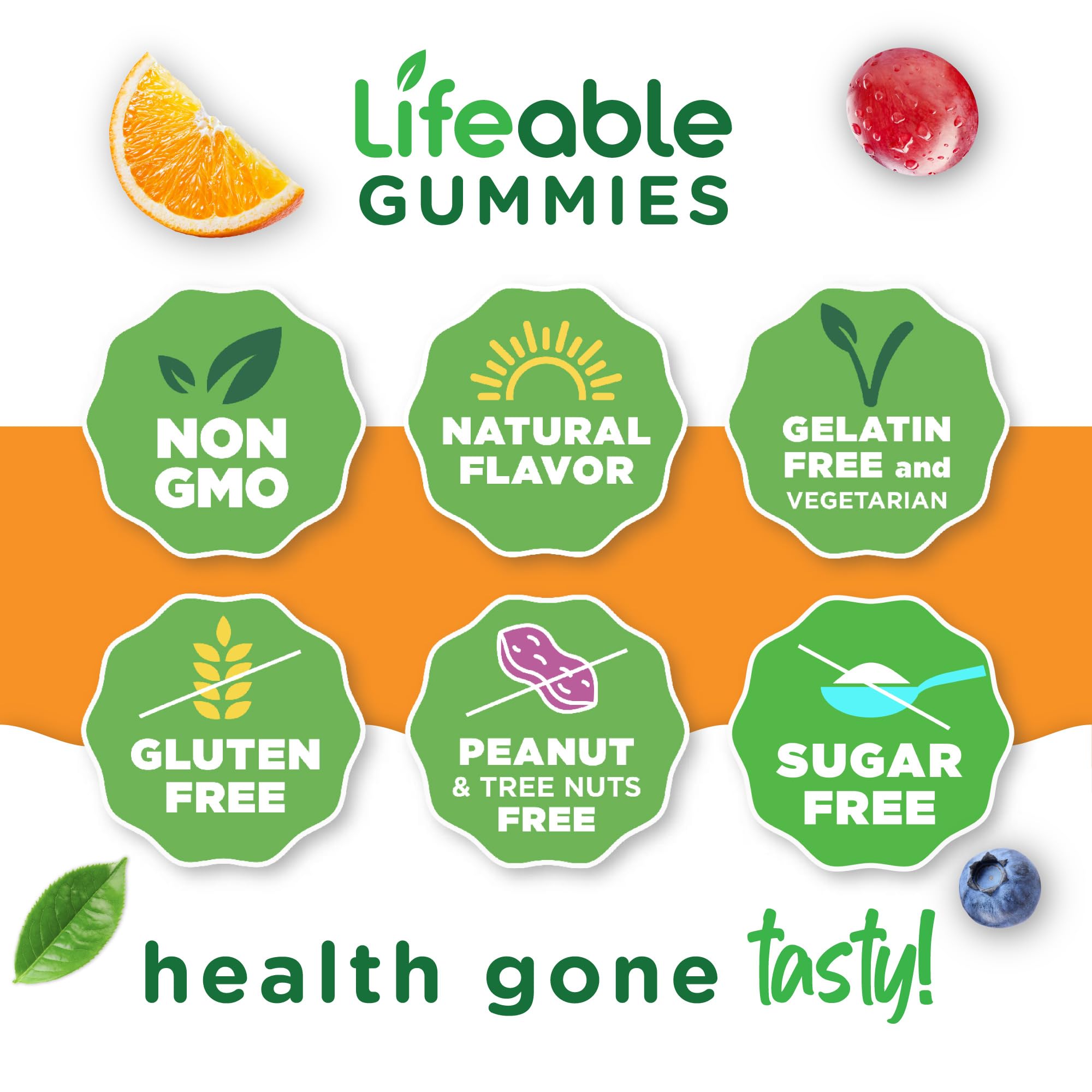 Sugar-free badge visible on Lifeable B12 Gummies packaging