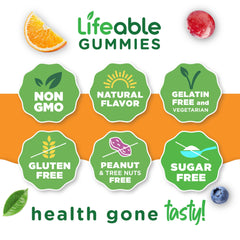 Sugar-free badge visible on Lifeable B12 Gummies packaging