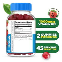 Lifeable B12 Kids Gummies Strawberry Flavor in hand for daily wellness