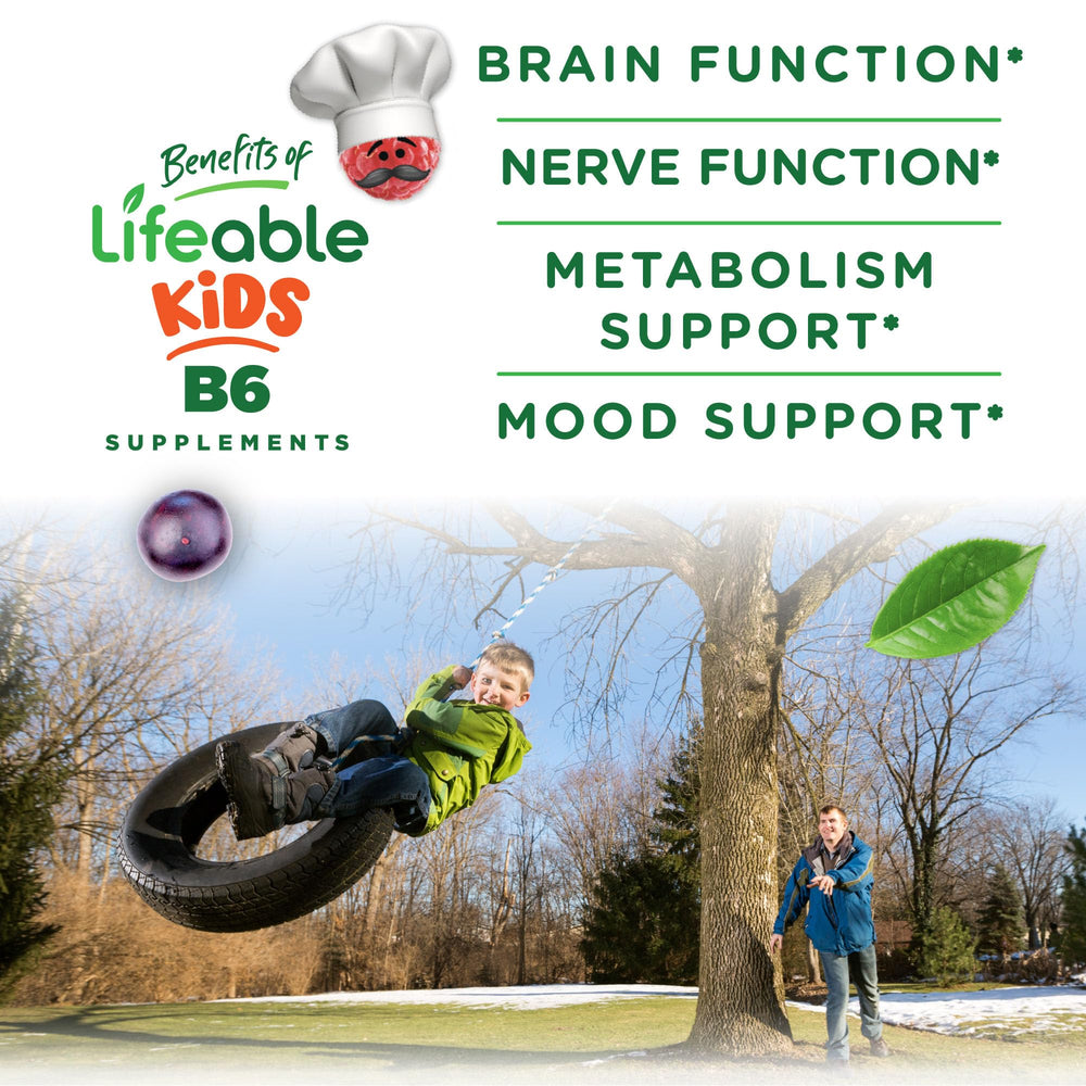 Lifeable B6 gummy close-up reveals chewy texture and color.