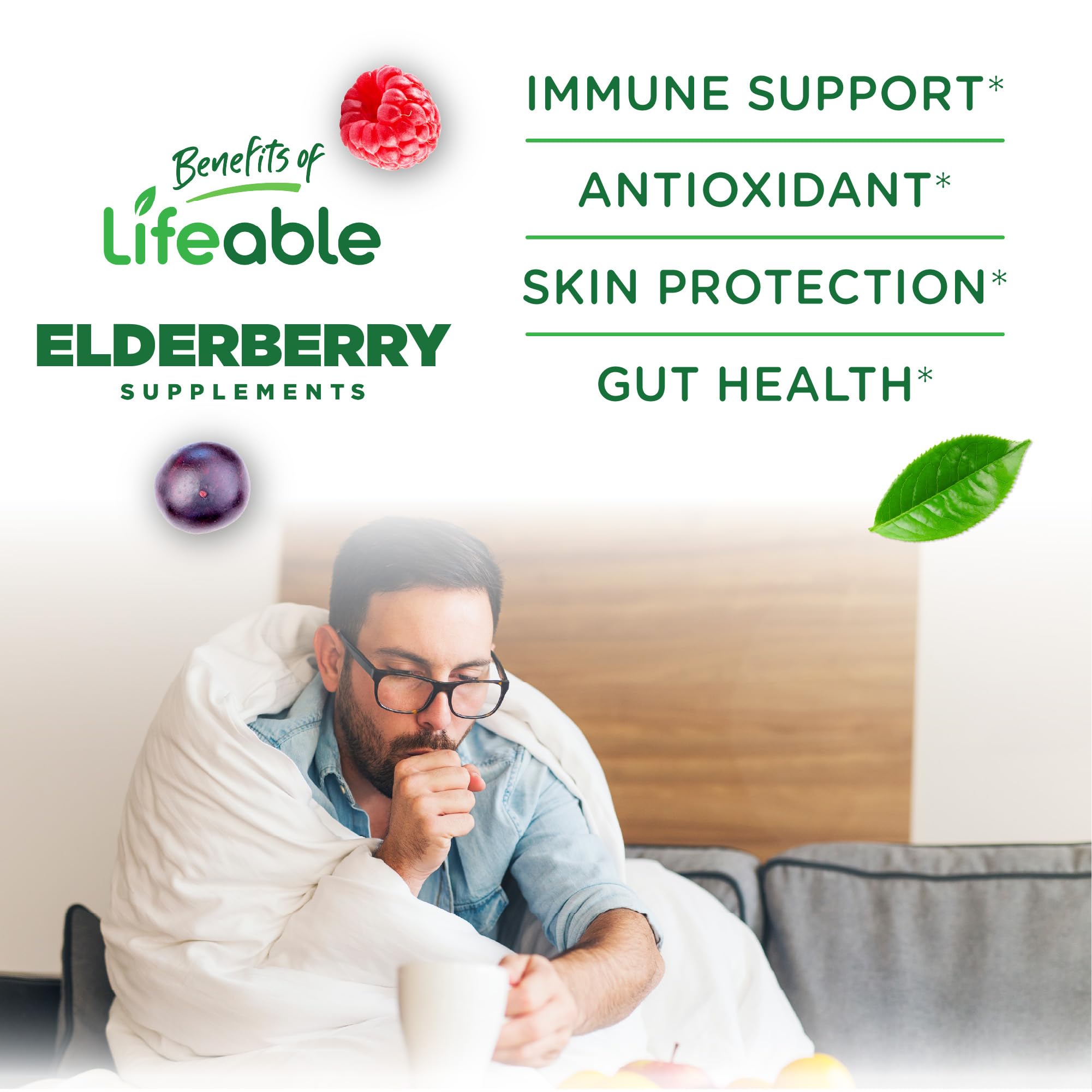 Lifeable berry-flavored elderberry gummies for daily wellness.