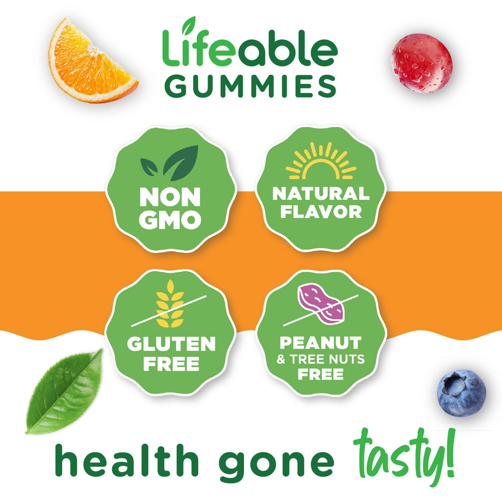 Lifeable label close-up highlighting non-GMO and gluten-free features.