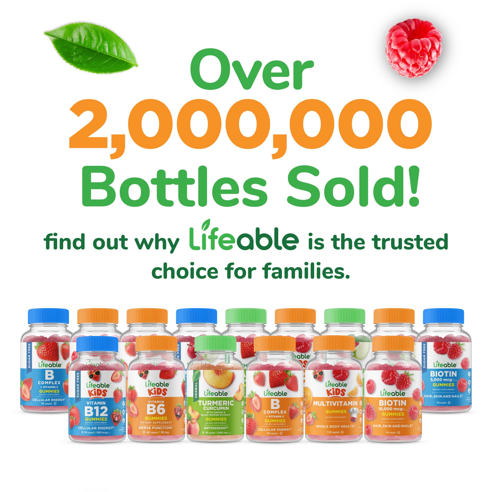 Lifeable gummies nutrition facts panel featuring vitamin D3 information.
