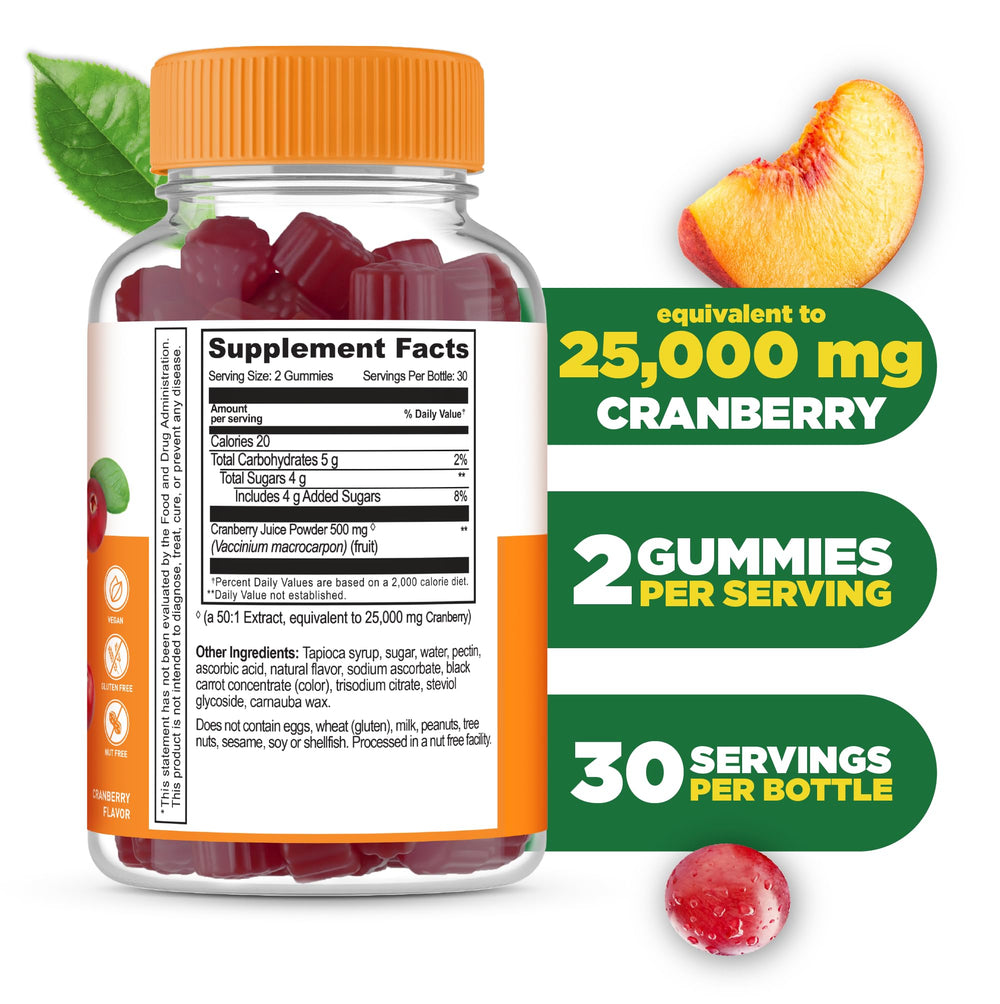 Lifeable Cranberry Gummies bottle closeup highlighting chewable wellness