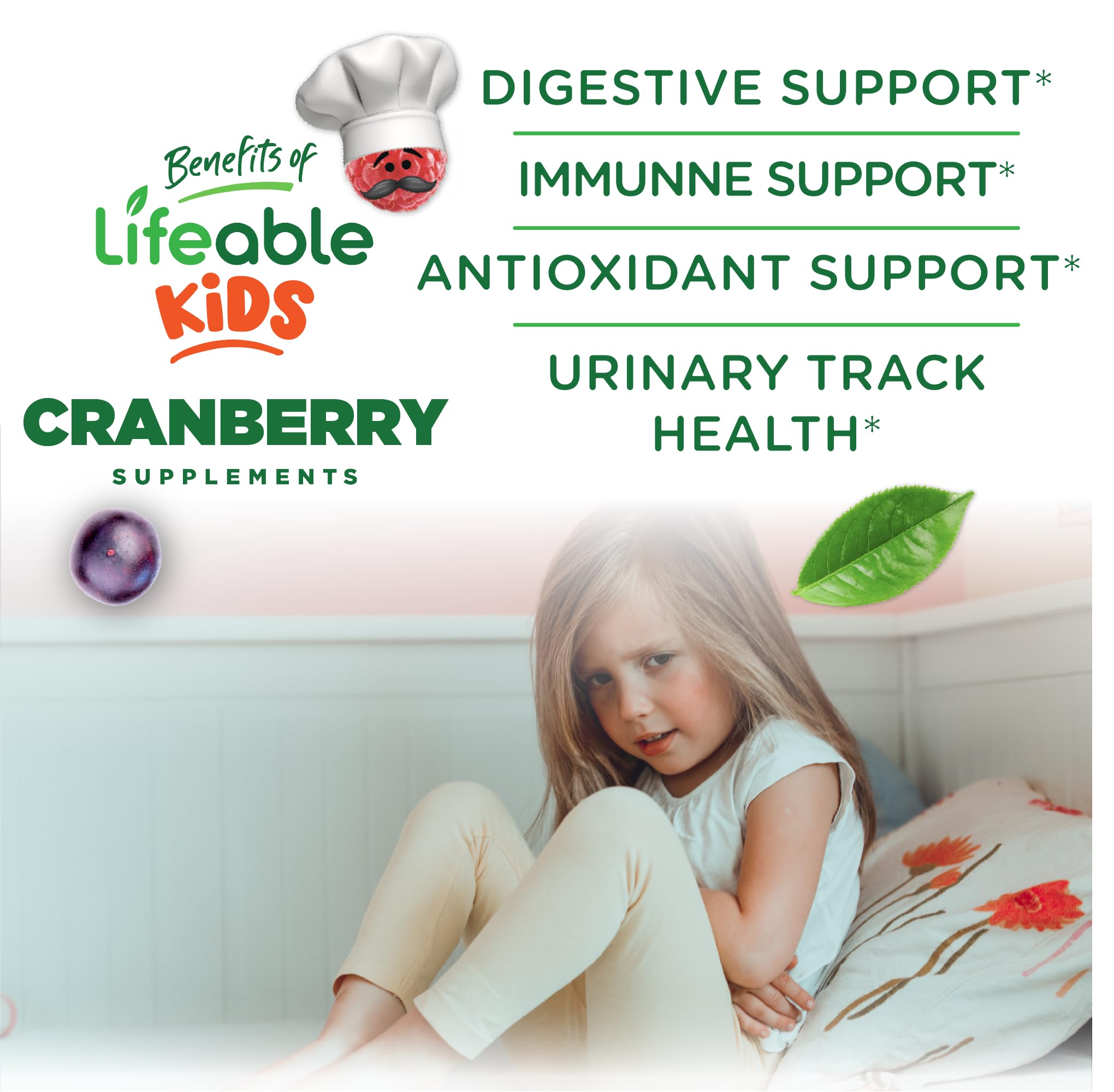 Lifeable Cranberry Gummies bottle 60-count shown for convenient serving