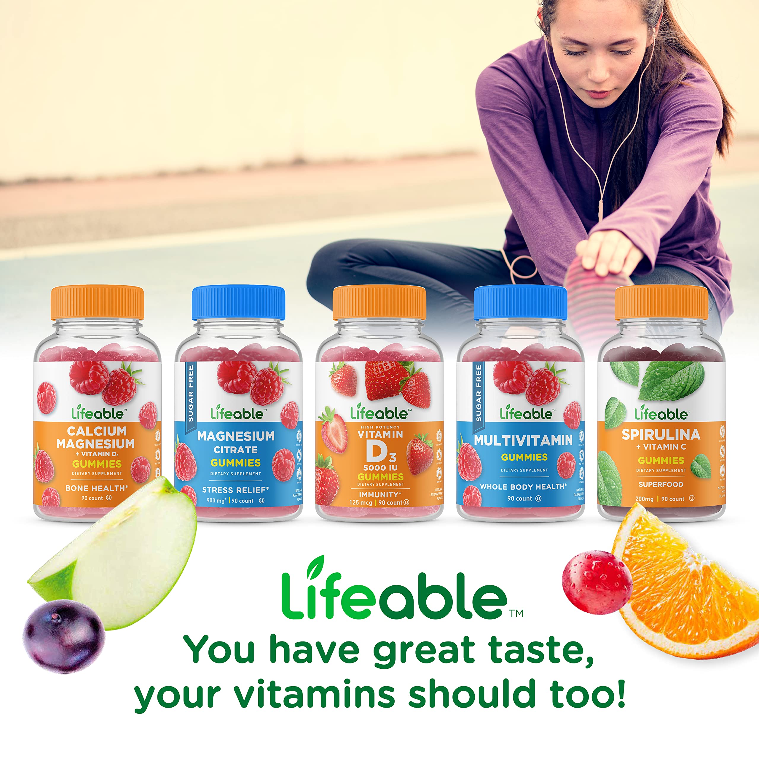 Lifeable two-gummy daily serving suggestion for simple wellness.