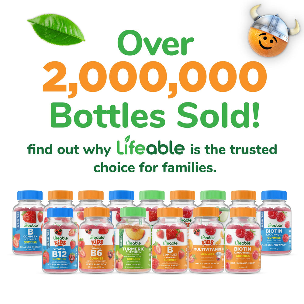 Lifeable digest and immunity support gummies closeup for kids.