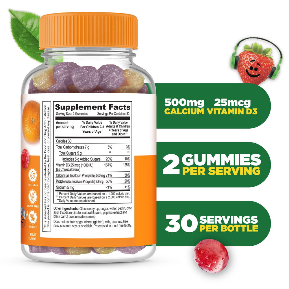 Lifeable gummies jar for easy school-day calcium boost supporting bones