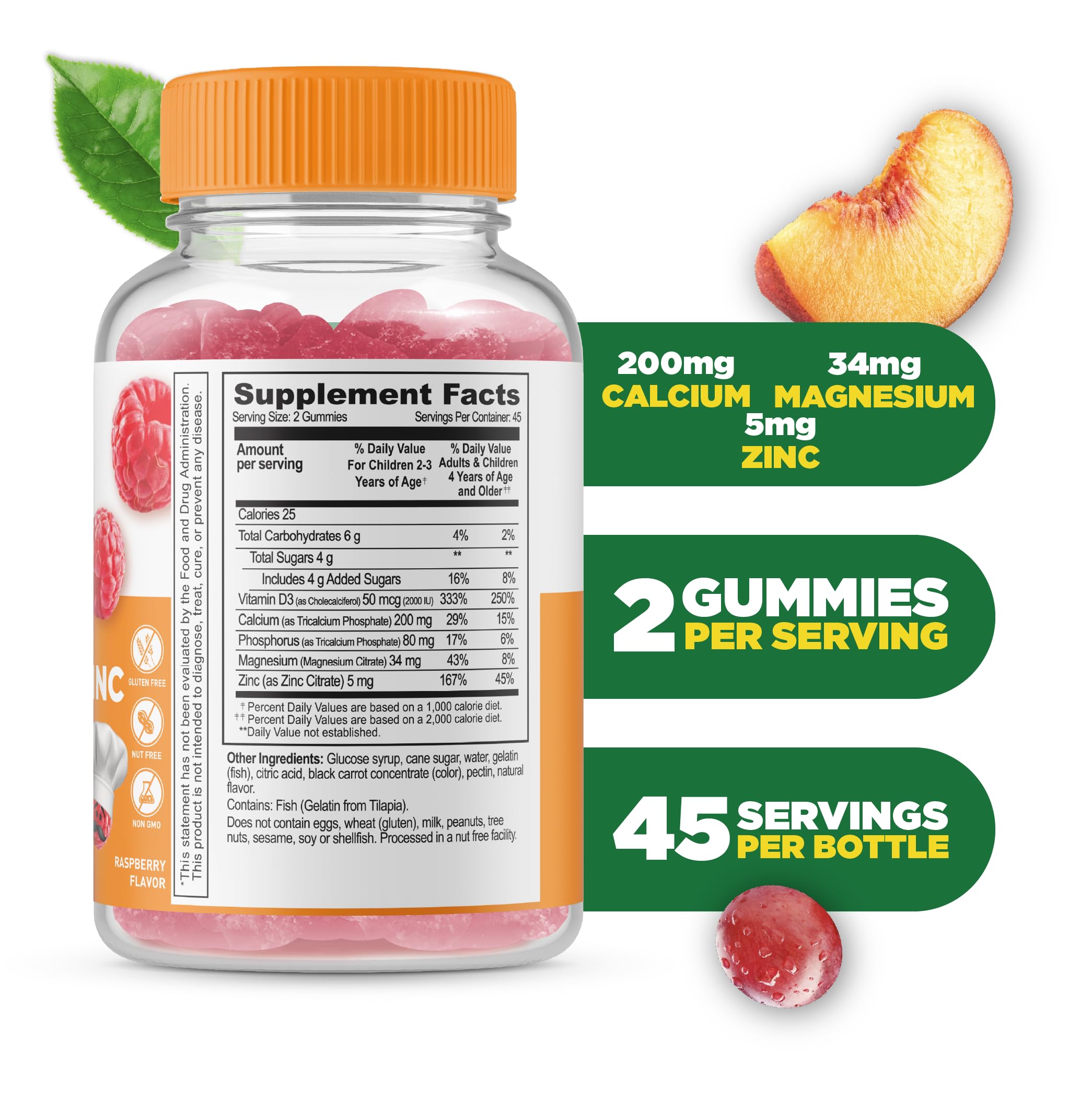 Lifeable raspberry-flavored gummies pack highlighting kid-friendly nutrition