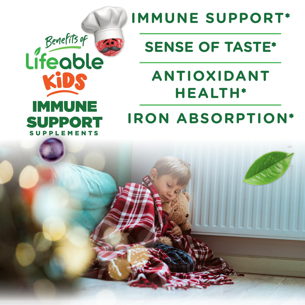 Lifeable Kids Immune Support Gummies kids chewing: easy chewable vitamin routine.