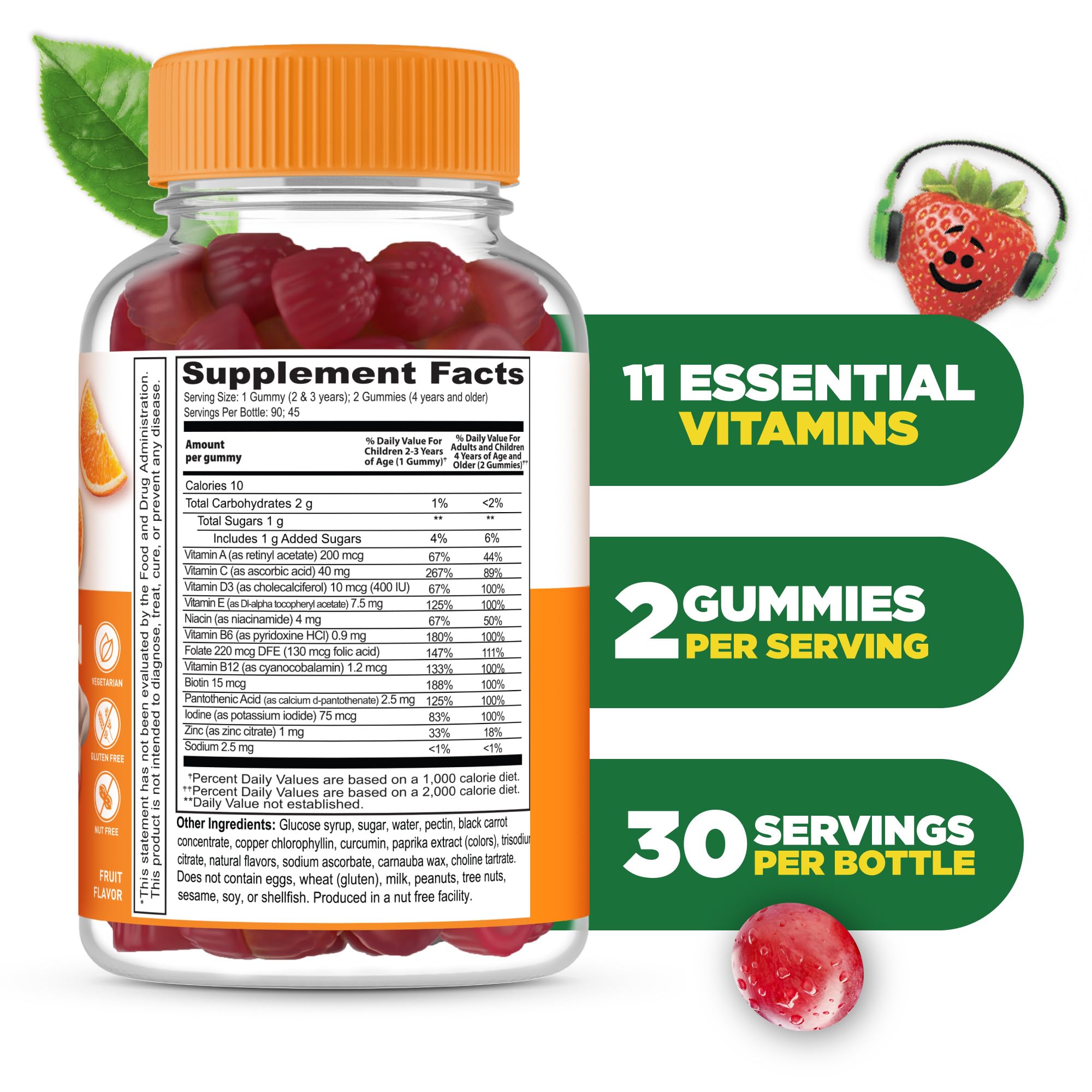 Lifeable Kids Multivitamin Gummies close-up showing texture for a tasty daily habit.
