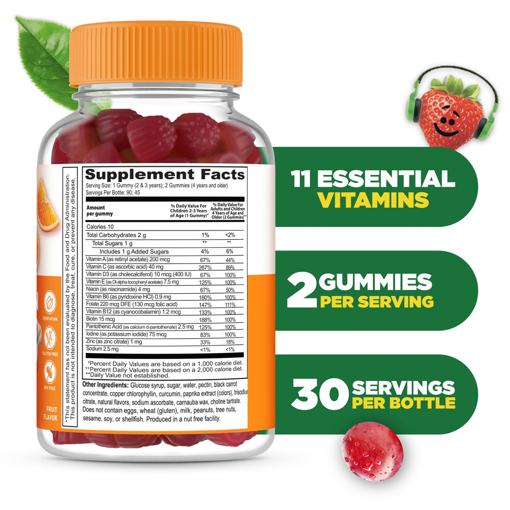Lifeable Kids Multivitamin Gummies close-up showing texture for a tasty daily habit.