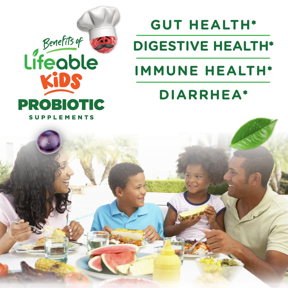 90 count Lifeable Kids Probiotics Gummies bottle ready for daily use