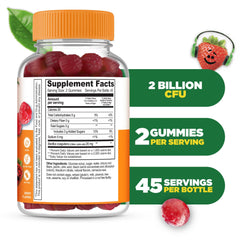 Closeup of Lifeable Kids Probiotics Gummies shows raspberry flavor and chewy texture