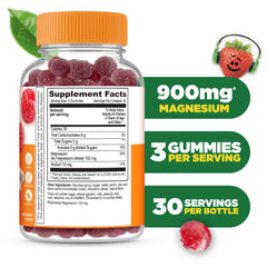 Close-up of three Lifeable gummies showing serving size for kids magnesium