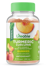 Close-up of Lifeable peach-flavored gummy showing soft, chewy texture.