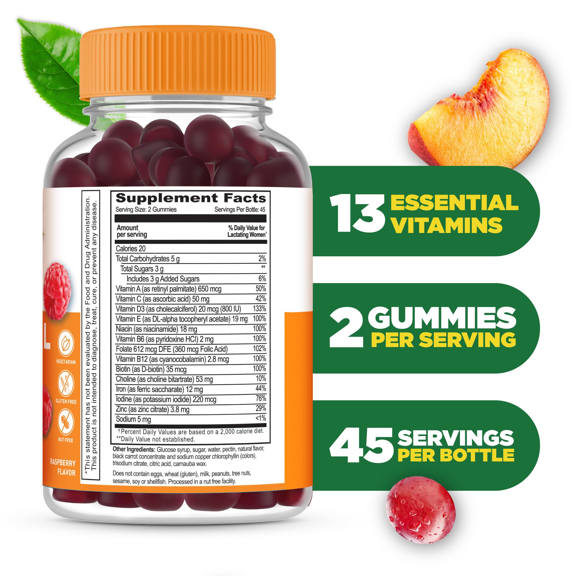 Lifeable postnatal berry flavored gummies easy to chew for moms