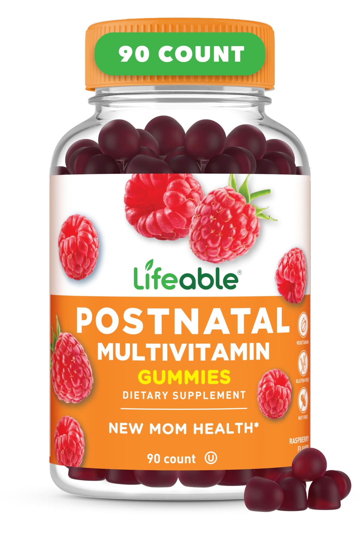 Lifeable postnatal multivitamin bottle view for daily postpartum nutrition