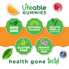 Lifeable Biotin Gummies nutrition facts label focuses on 10000mcg per serving.