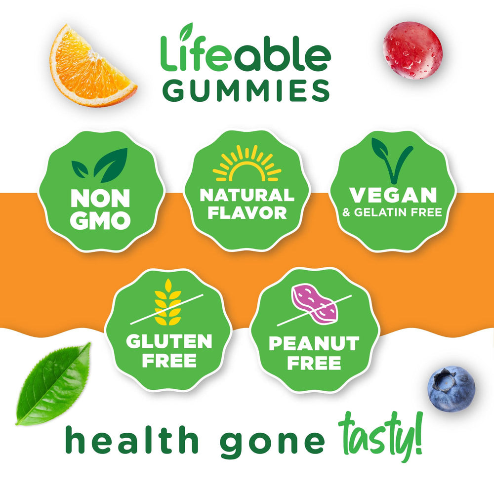 Lifeable vegan B complex gummies with natural pectin texture