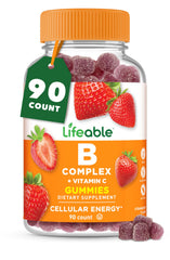 Lifeable Vitamin B Complex Gummies strawberry bottle for energy support