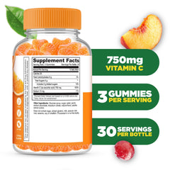 Lifeable Vitamin C Gummies pour shows chewable orange vitamin boost for daily wellness