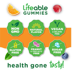 Lifeable vitamin C and zinc elderberry gummies for adults.