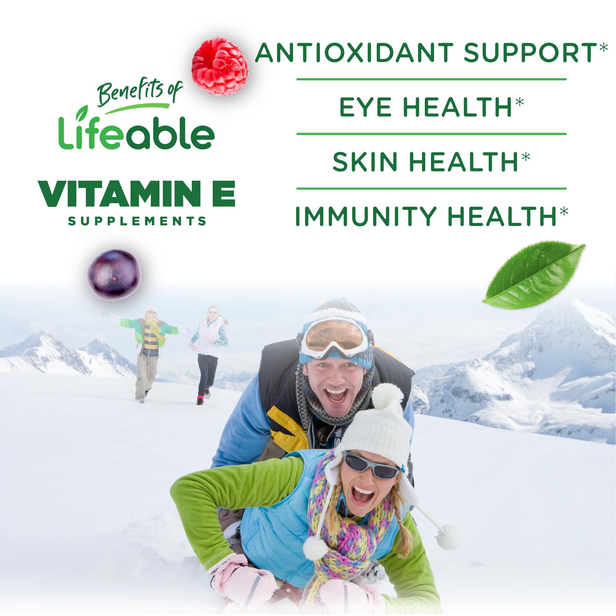 Lifeable Vitamin E Gummies packaging highlights 90 gummies and 400 IU per serving