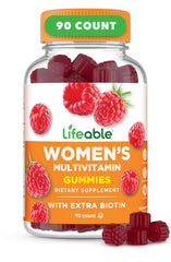 Lifeable women's multivitamin gummy bottle front with daily wellness and energy potential.