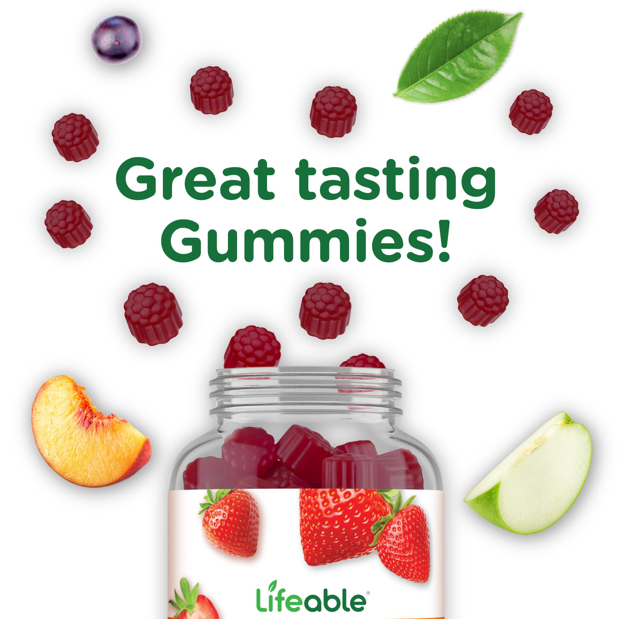 Lifeable women's multivitamin gummy daily-use scene shows a busy morning routine.