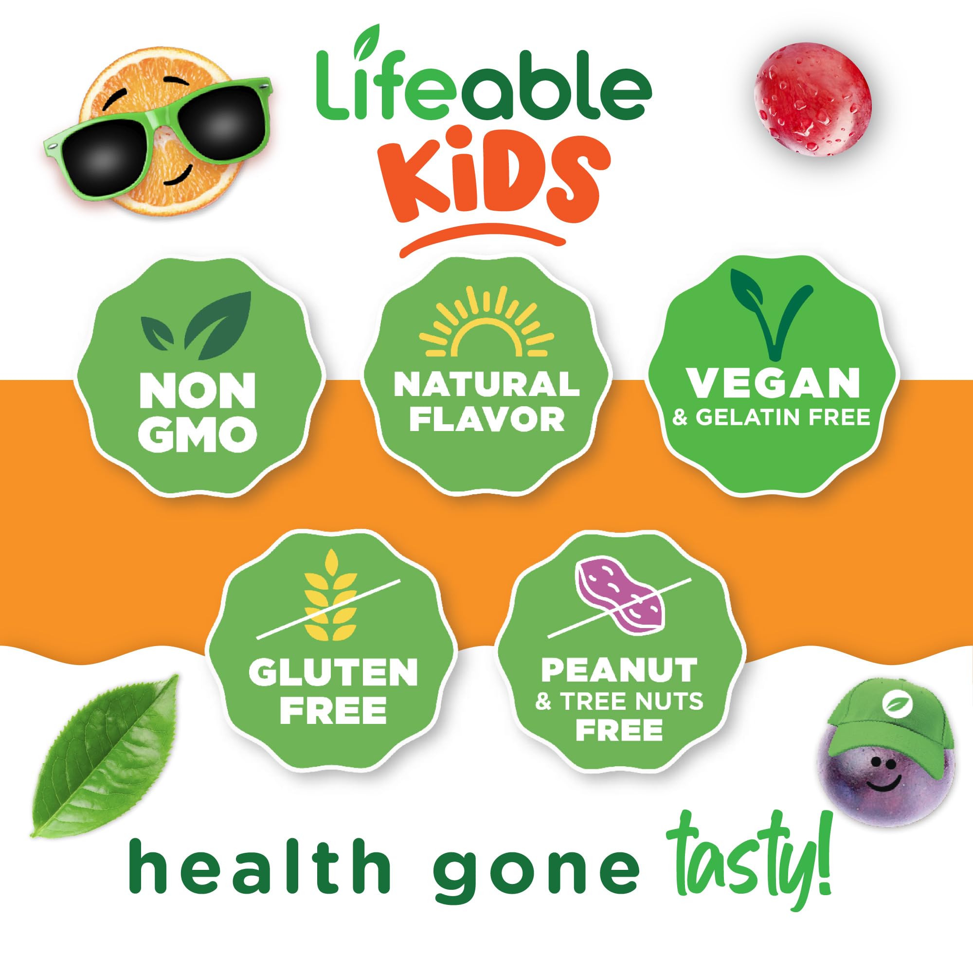 Lifeable Zinc Gummies for Kids close-up of berry flavor and chewy texture.