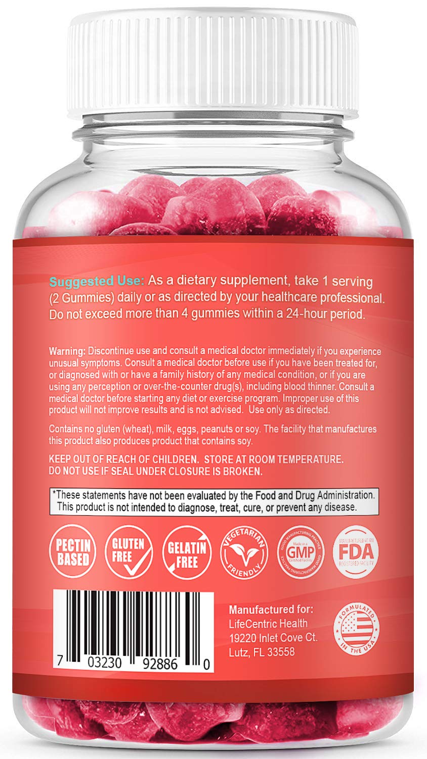 LifeCentric Health Biotin Gummies chew texture closeup for daily use