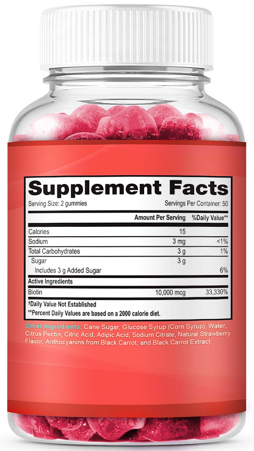 LifeCentric Health Biotin Gummies hair growth closeup shows chewy texture