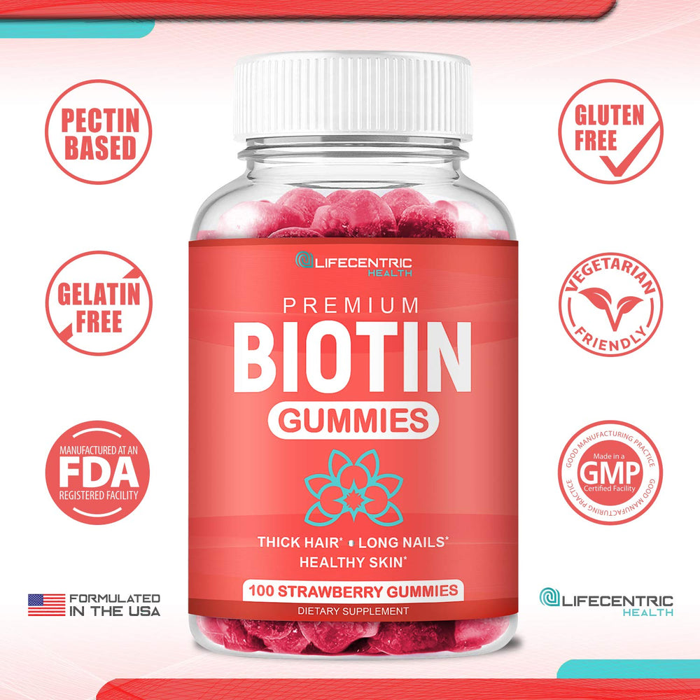 LifeCentric Health Biotin Gummies packaging front view
