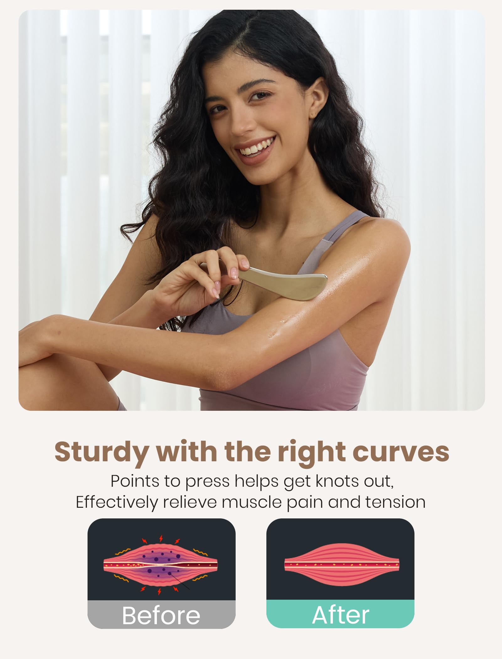 Lifechill gua sha tool targets knots and fascia with deep tissue feel.
