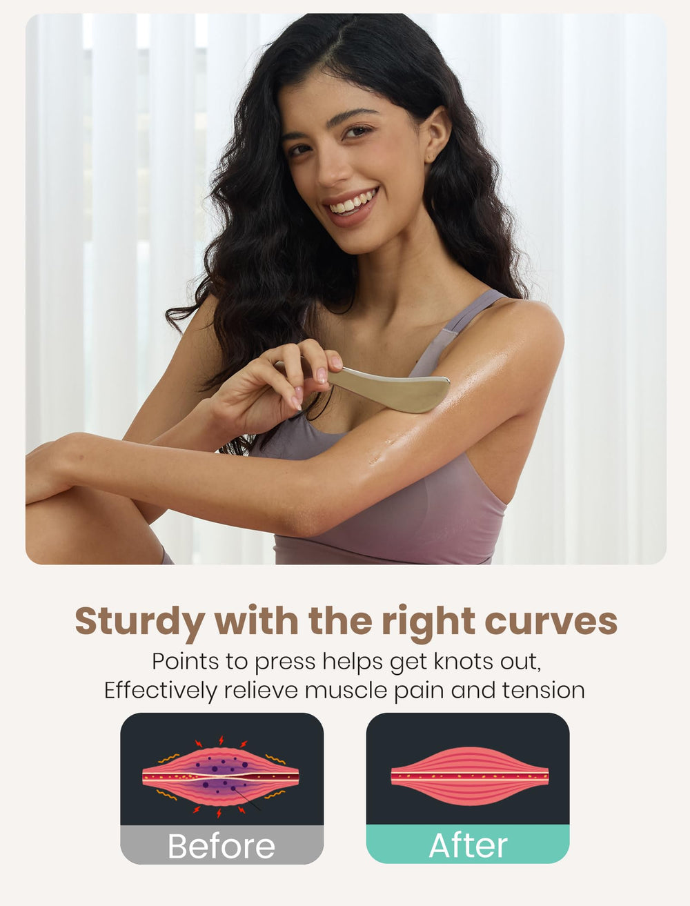 Lifechill gua sha tool targets knots and fascia with deep tissue feel.