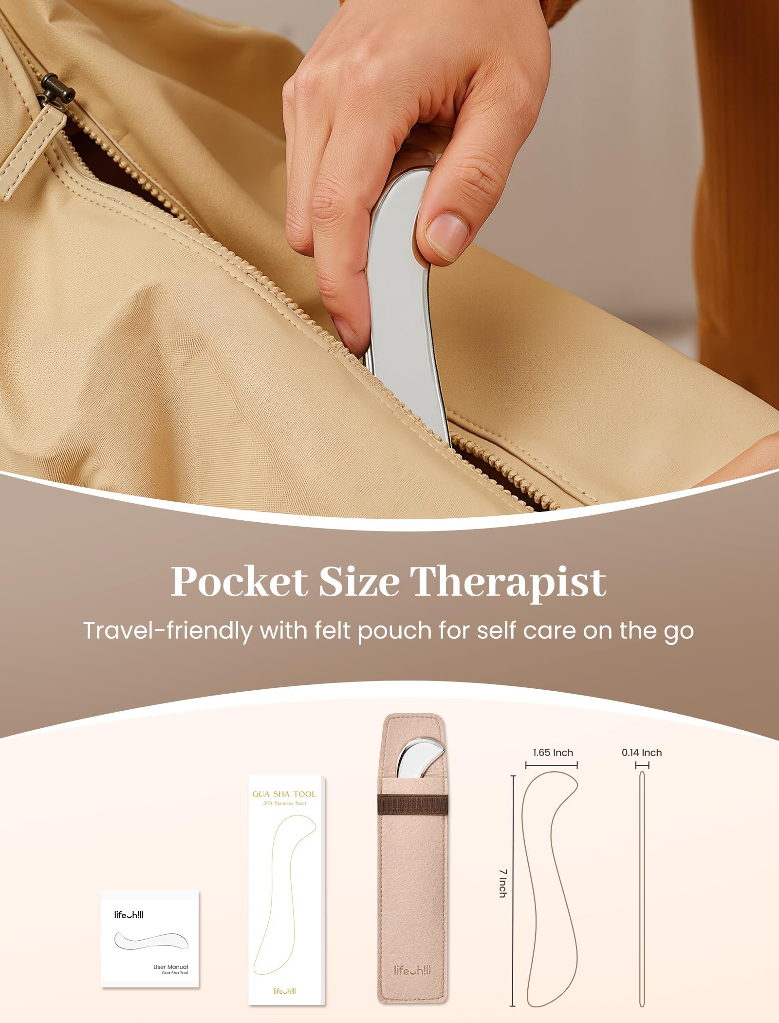 Lifechill heavy-duty stainless steel tool supports deep tissue work at home.