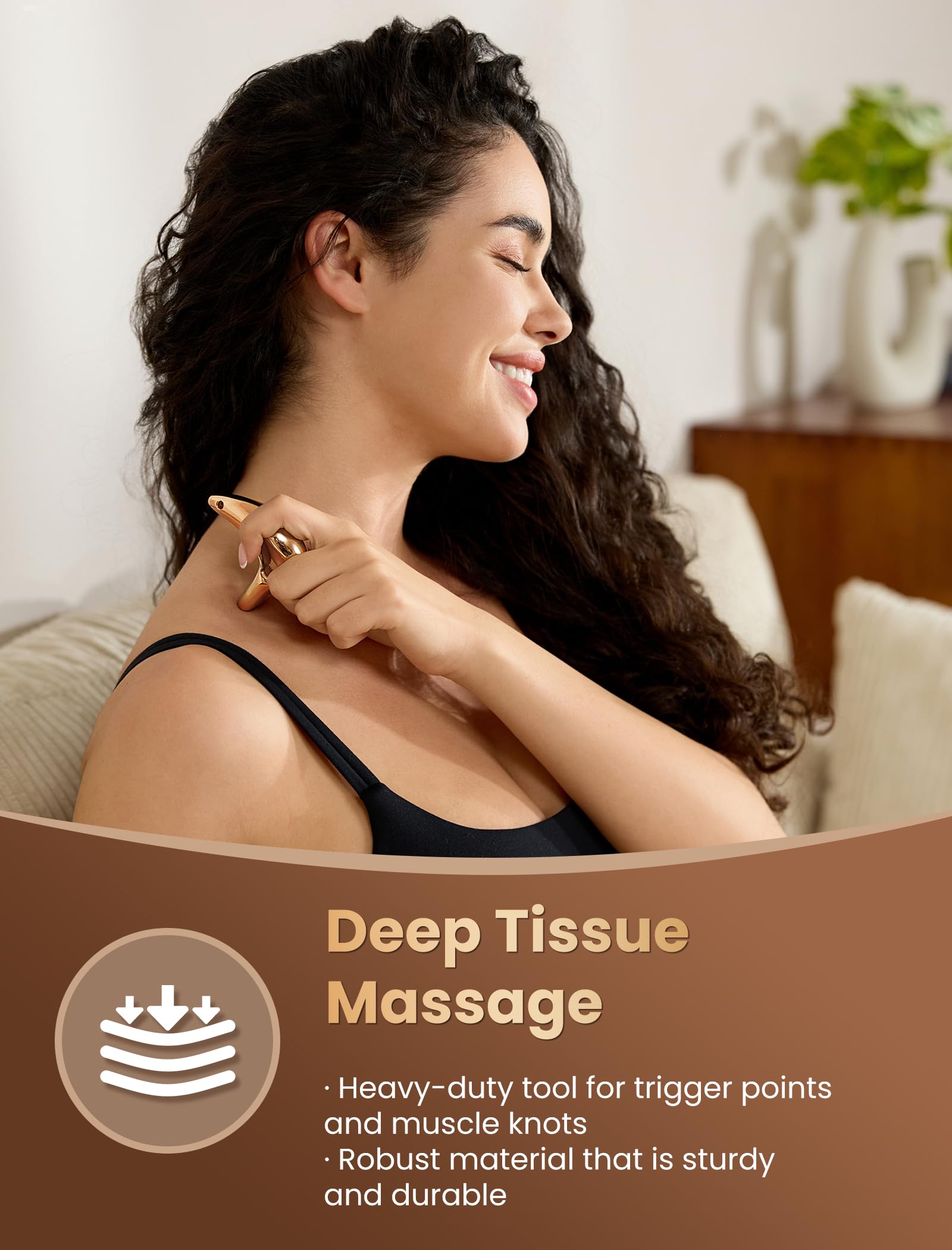 Lifechill lymphatic drainage massager acts as a thumb saver for comfortable circulation.
