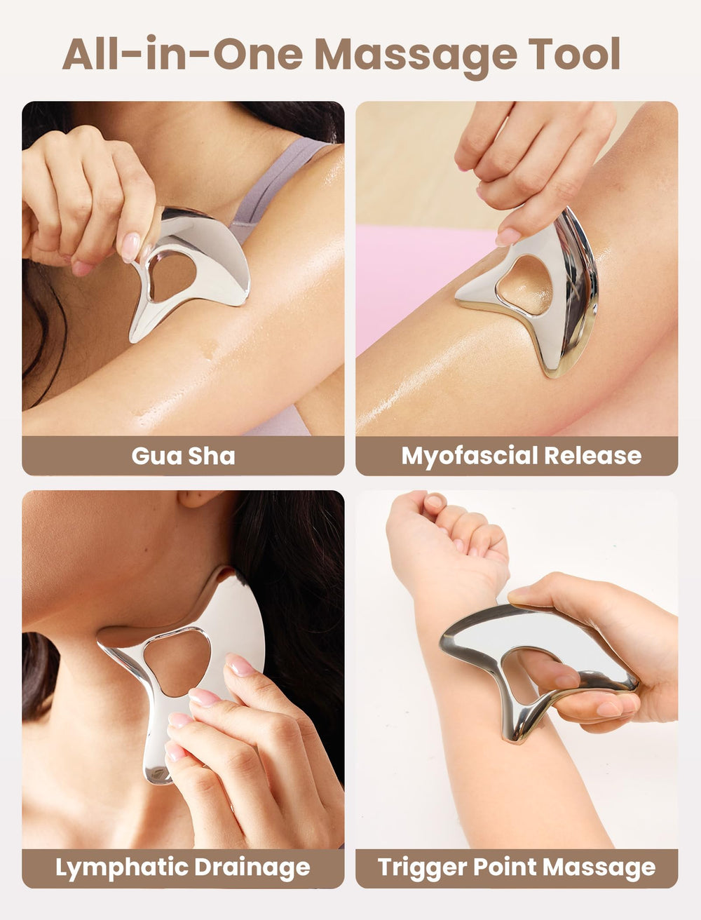Lifechill lymphatic drainage massager contours the thigh to support gentle swelling reduction.