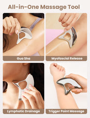 Lifechill lymphatic drainage massager contours the thigh to support gentle swelling reduction.