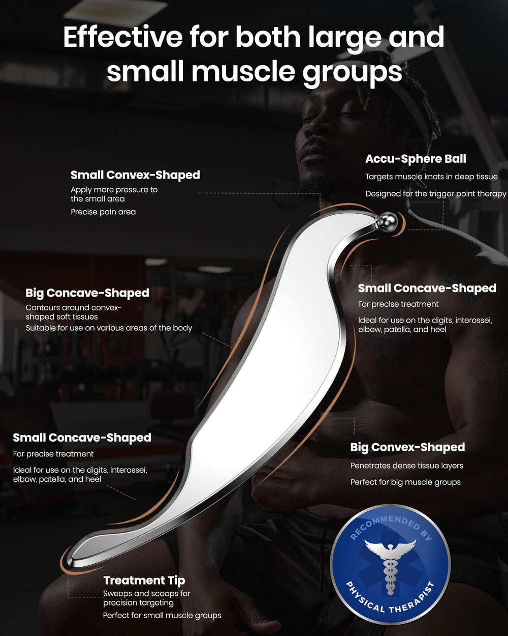 LifeChill ergonomic tool used on neck and back for versatile targeting.